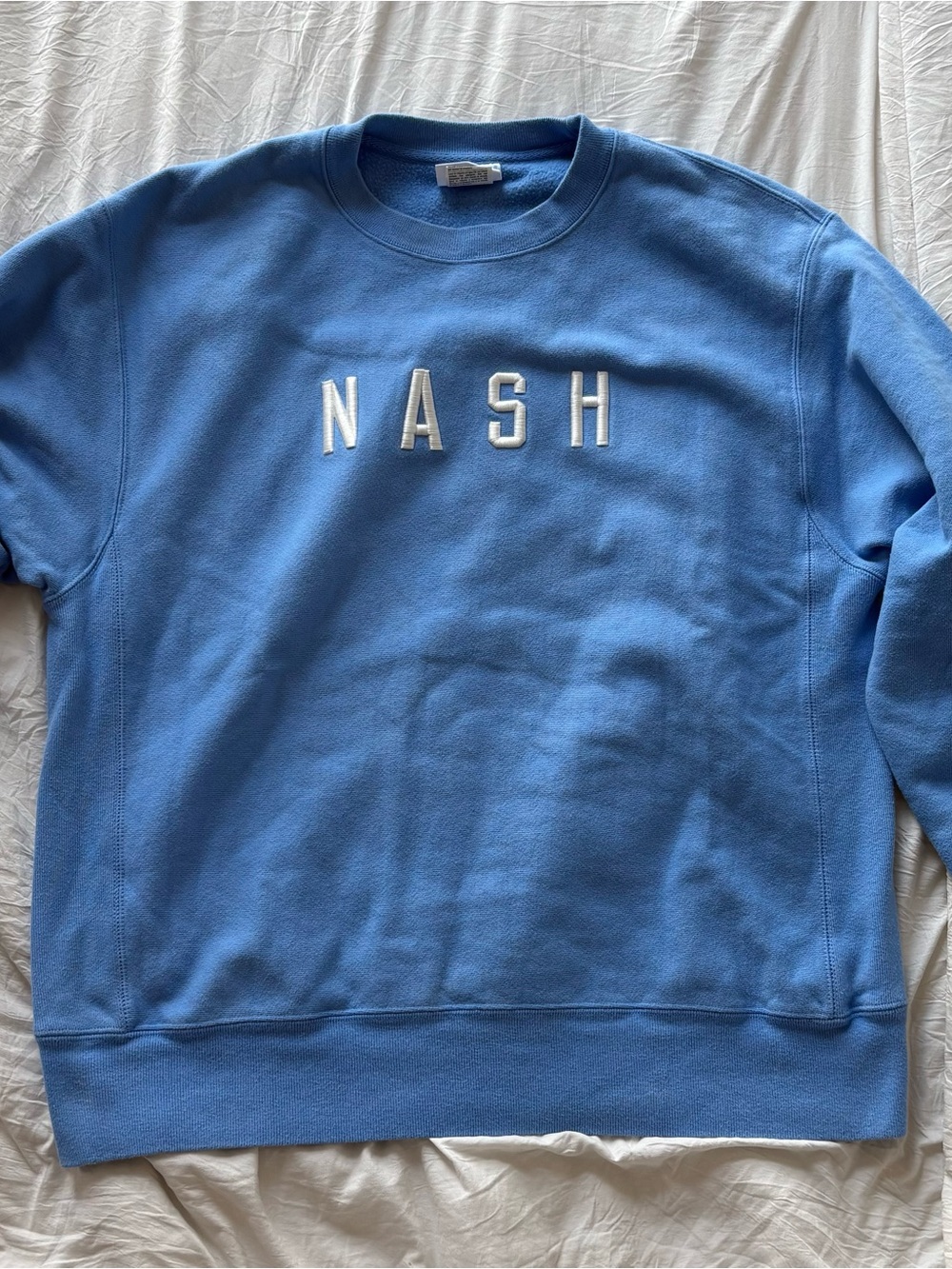 Champion Reverse Weave NASH Crewneck Sweatshirt Blue Large